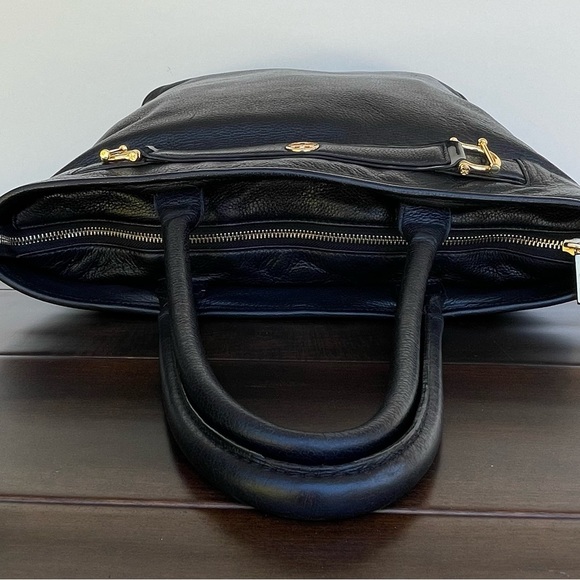 Tory Burch Pebble Leather Jayden Tote - Black - Picture 9 of 15